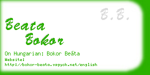 beata bokor business card