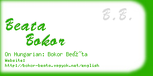 beata bokor business card